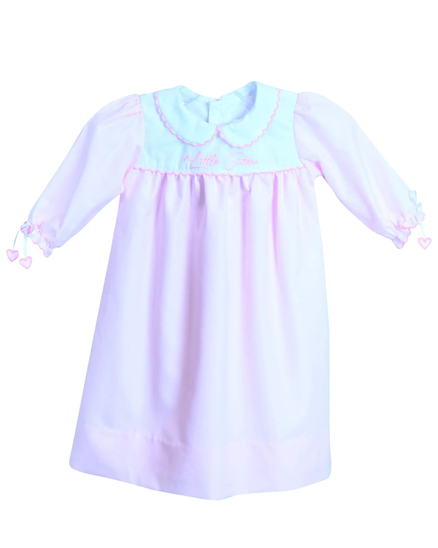 Yellow Lamb Newborn Baby Girls Pink Day Gown - Little Sister by Yellow Lamb