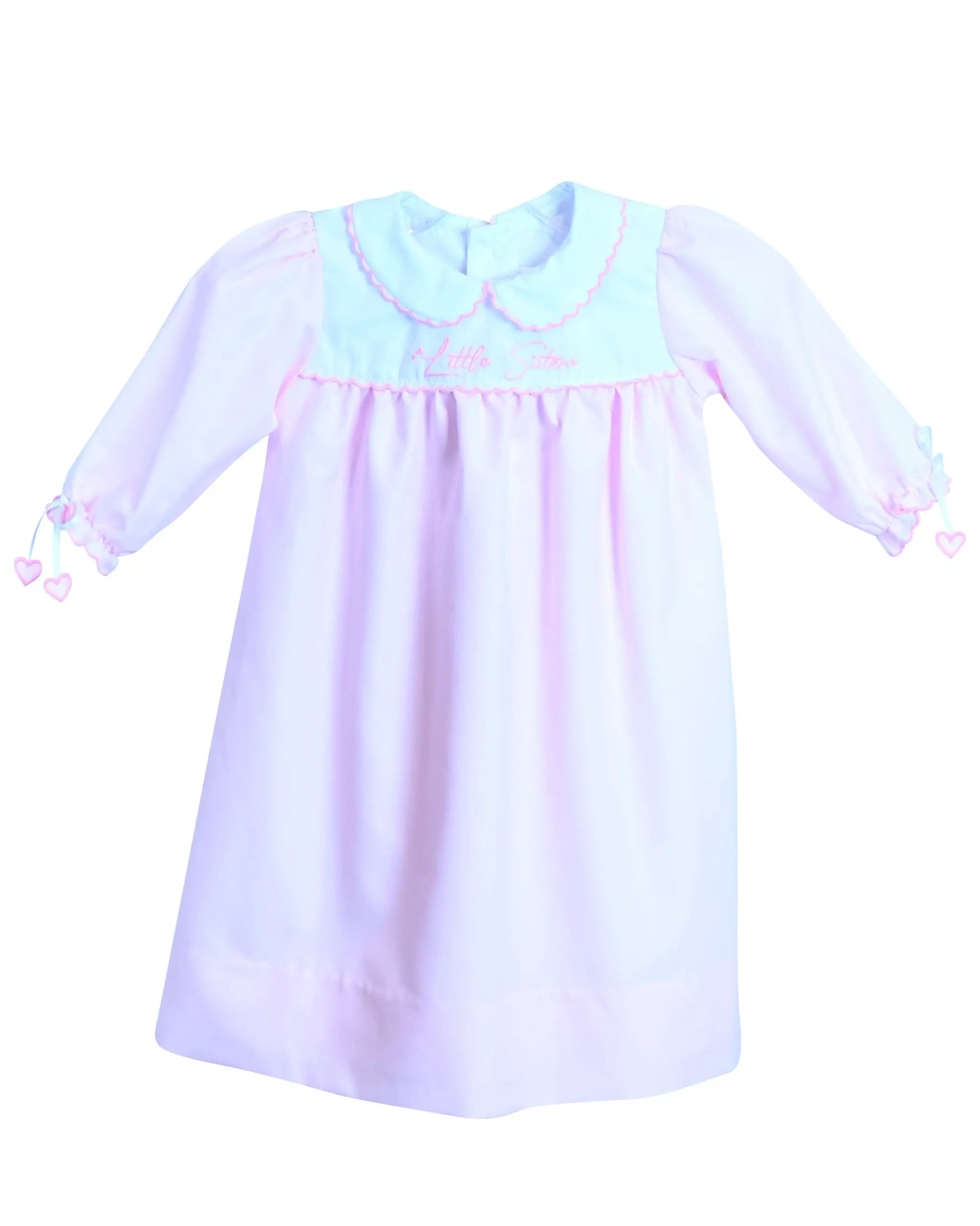 Yellow Lamb Newborn Baby Girls Pink Day Gown - Little Sister