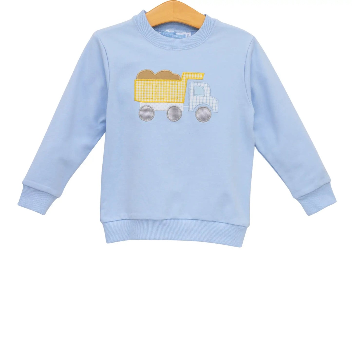 Trotter Street Kids Boys Blue French Terry Pullover - Dump Truck