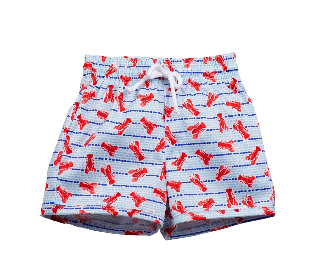 Proper Peony Swim - Boys Red Lobsters Print Trunks