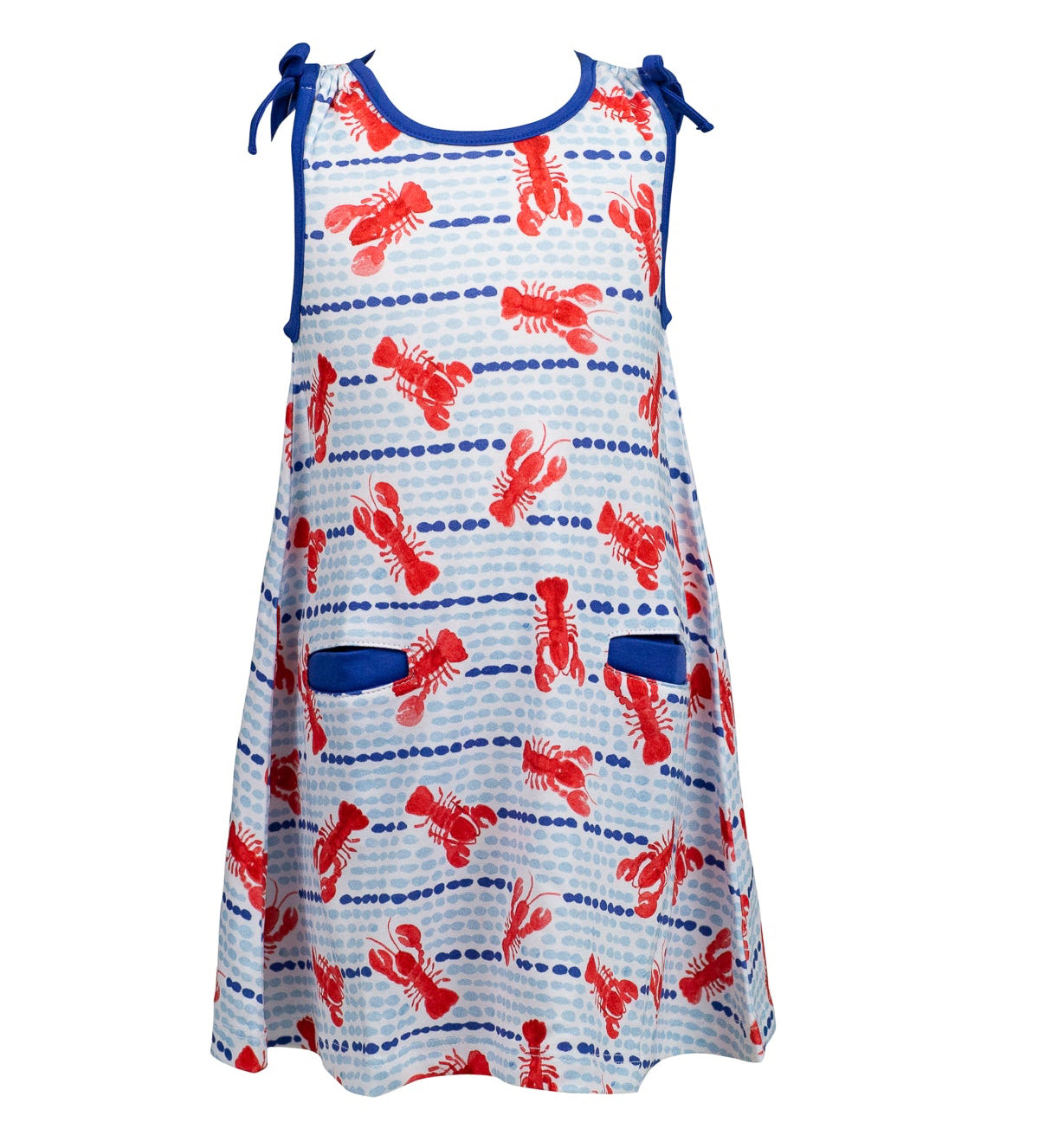 Proper Peony Girls Lobster Sleeveless Dress