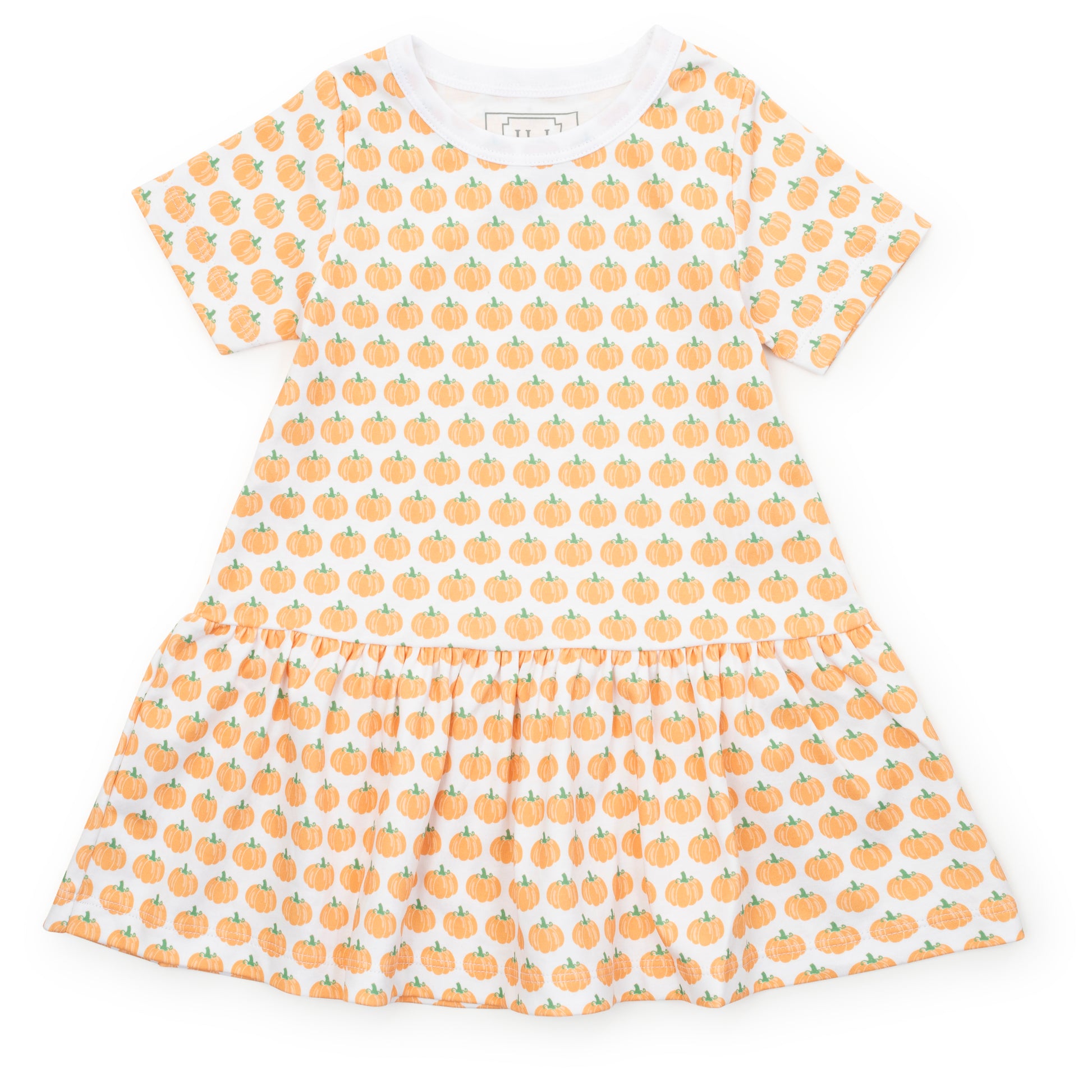 Lila & Hayes Girls Lottie Dress - Orange Harvest Pumpkins