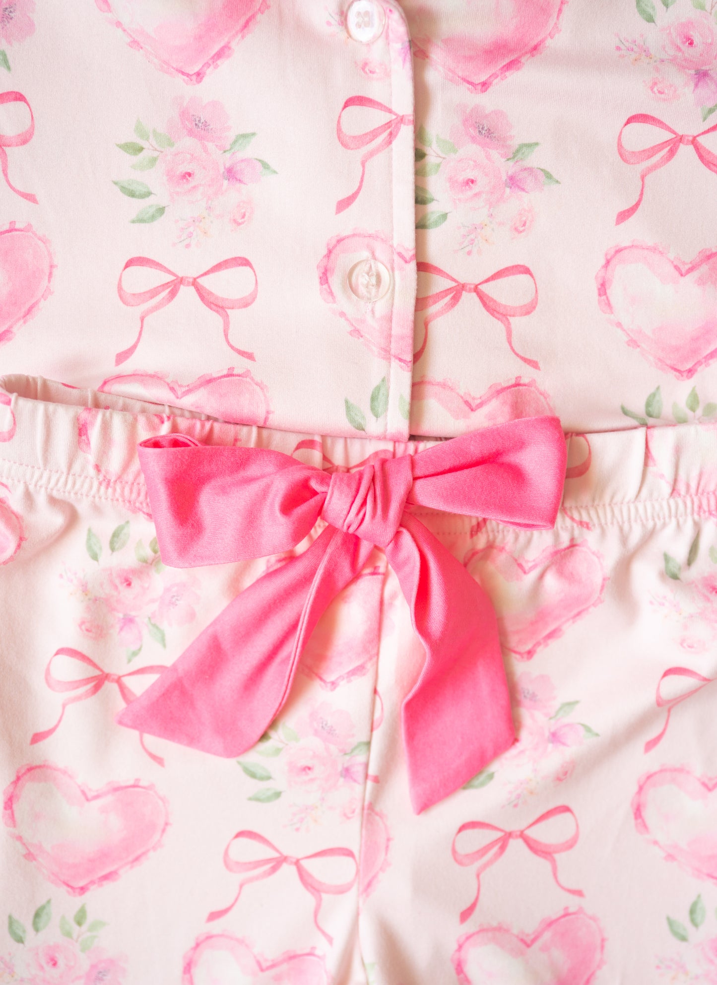 Sweet Wink Girls Pink Heart Floral Trellis Valentine's Day Lounge Set by Sweet Wink