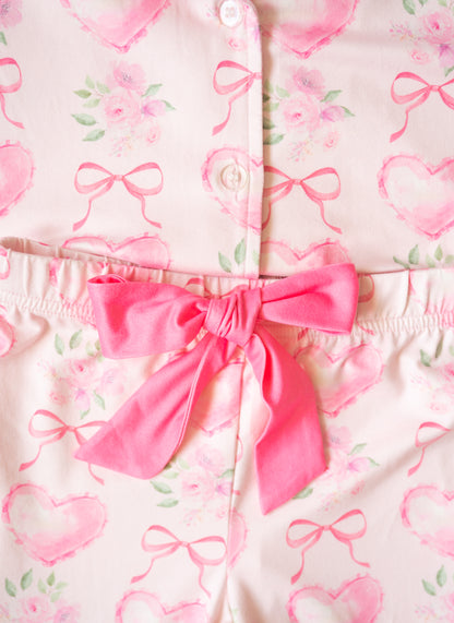 Sweet Wink Girls Pink Heart Floral Trellis Valentine's Day Lounge Set by Sweet Wink