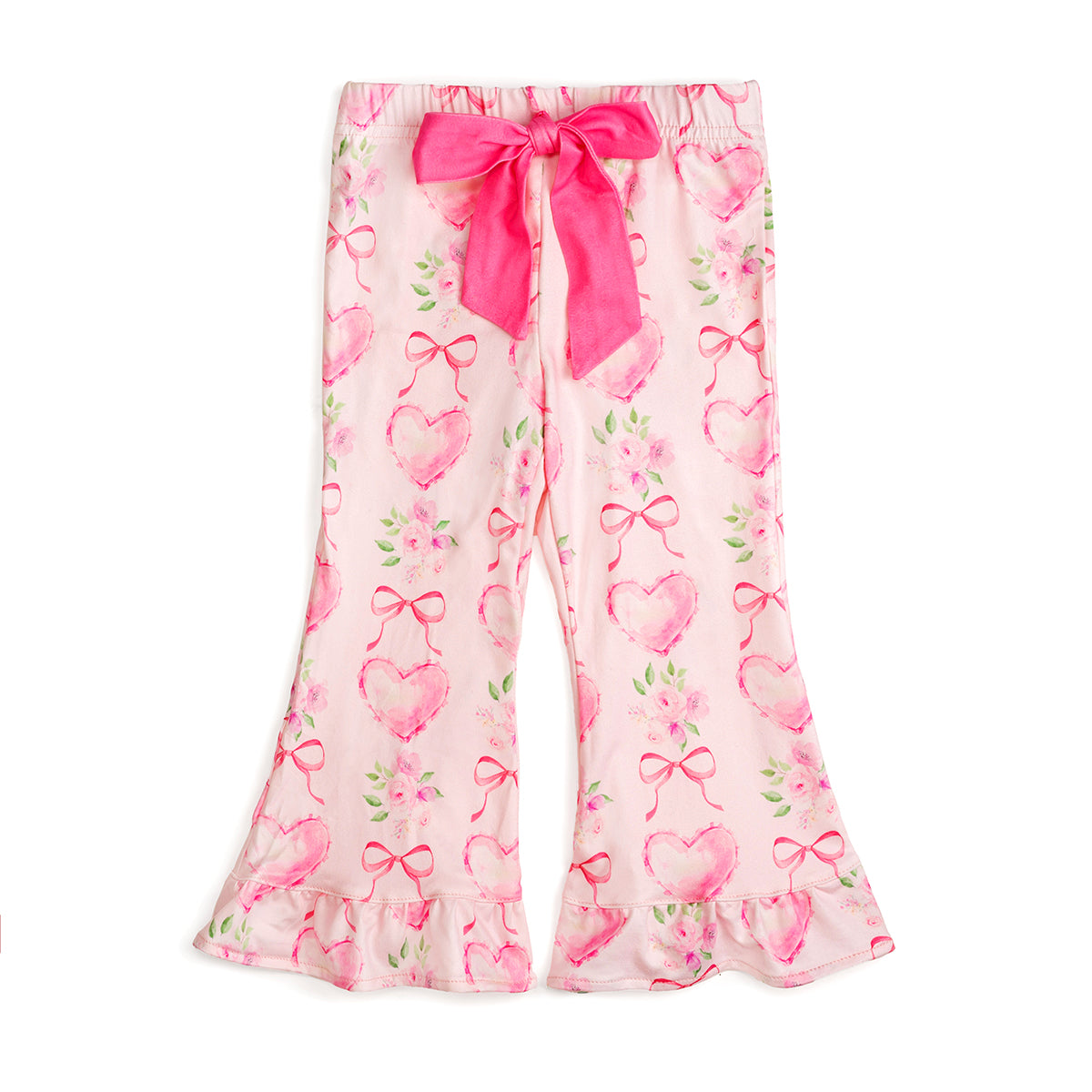 Sweet Wink Girls Pink Heart Floral Trellis Valentine's Day Lounge Set