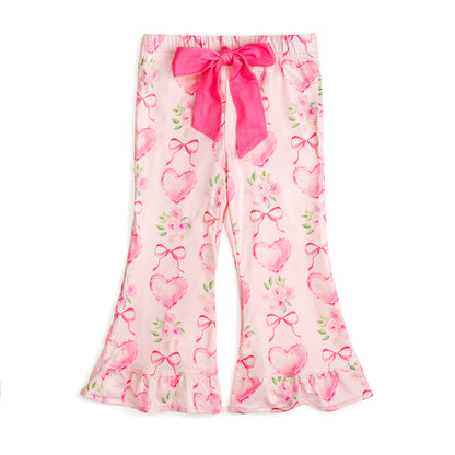 Sweet Wink Girls Pink Heart Floral Trellis Valentine's Day Lounge Set by Sweet Wink