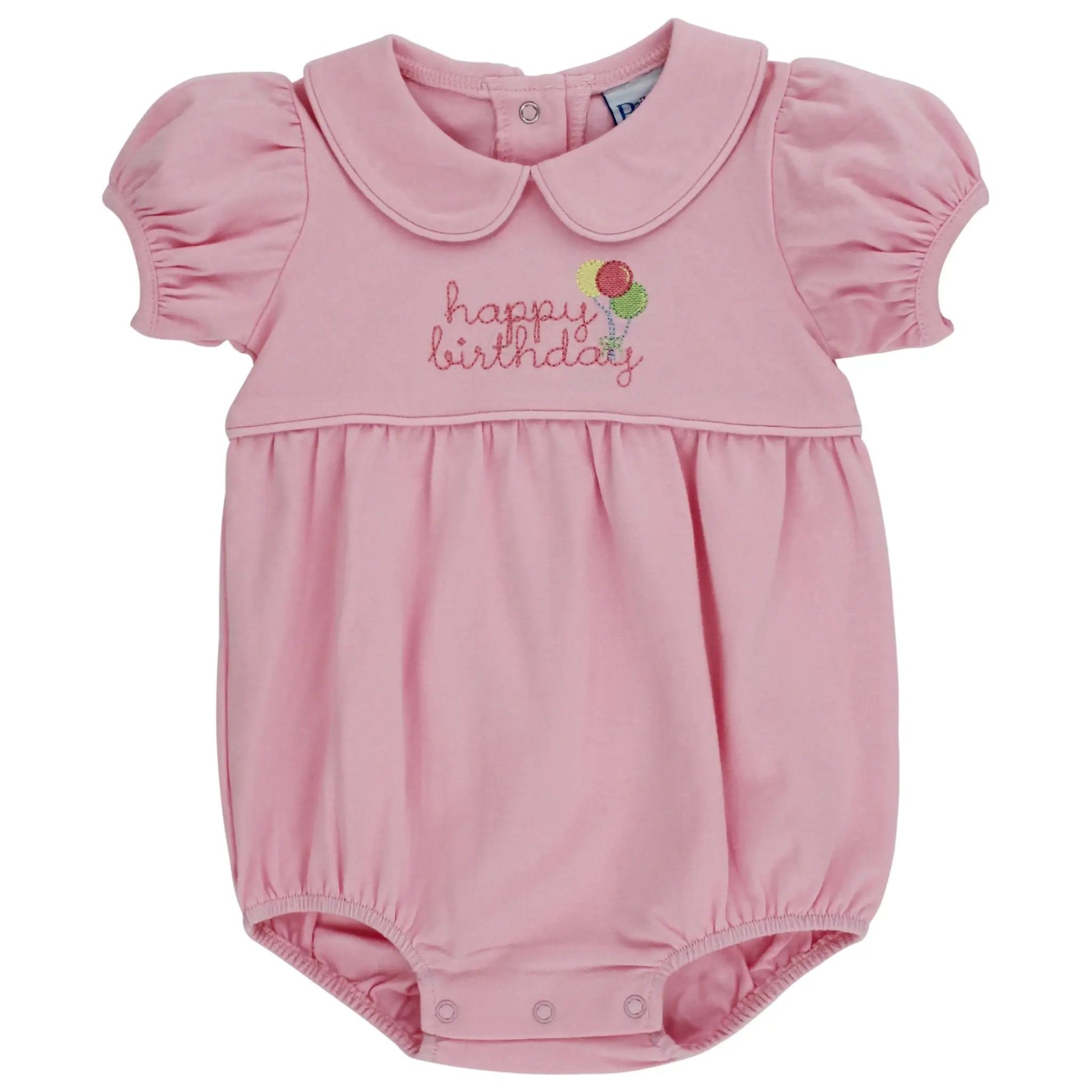 Bailey Boys Girls Pink Knit Happy Birthday Bubble