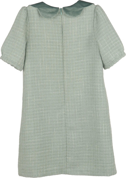 Luli & Me Girls Green Chanel Shift Dress by Luli & Me