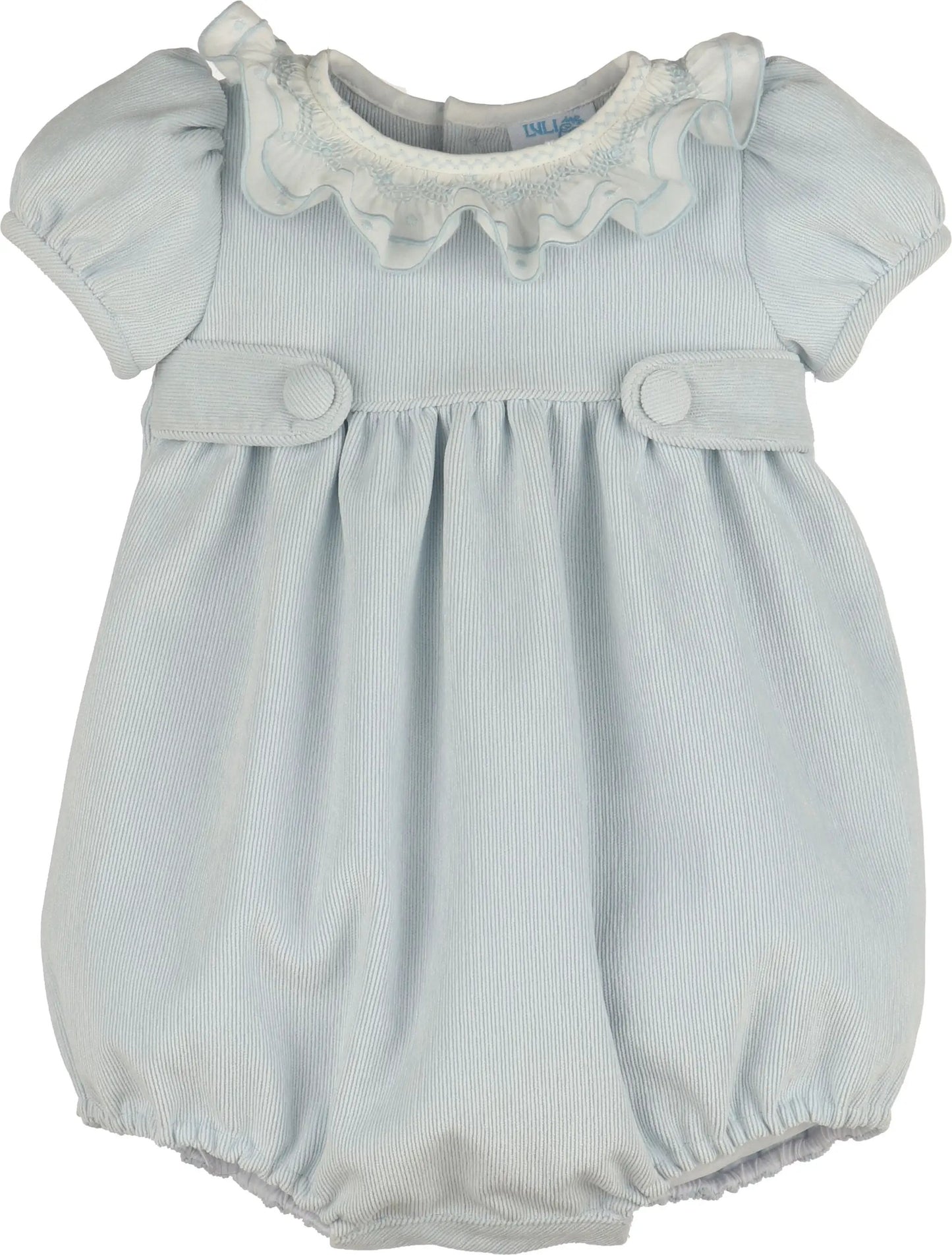 Luli & Me Girls Blue Sweet Corduroy Bubble by Luli & Me