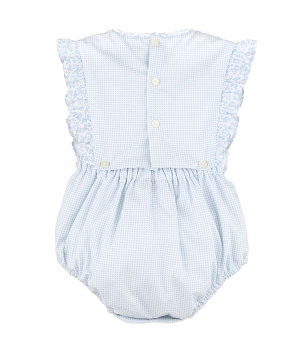 Sophie & Lucas Girls Blooms Gingham Bubble - Blue by Sophie & Lucas