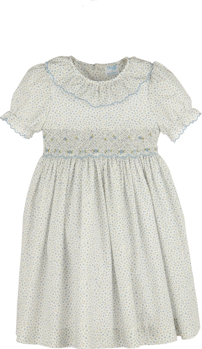Luli & Me Girls Forest Fairy Smock Dress - Blue