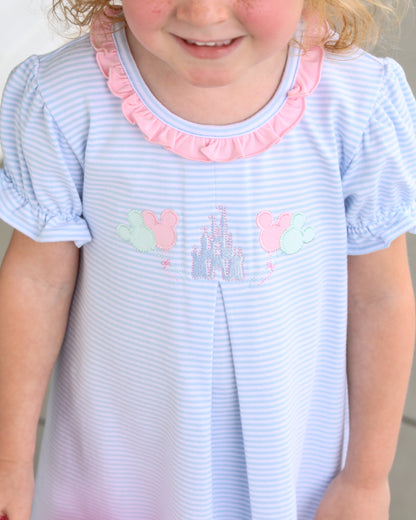 Trotter Street Kids Girls Blue Magical Mouse Dress