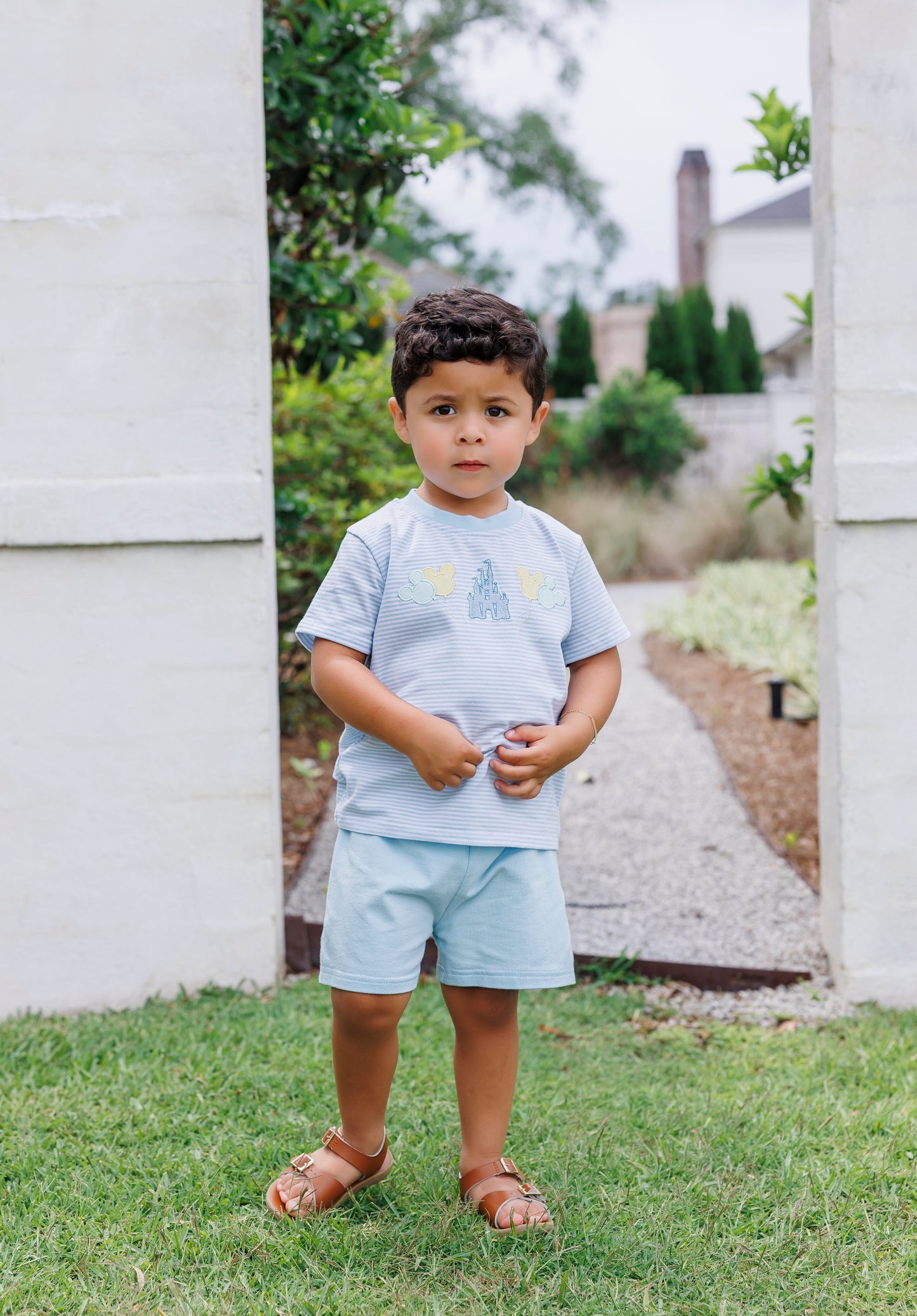Trotter Street Kids Boys Blue Magical Mouse Shorts Set