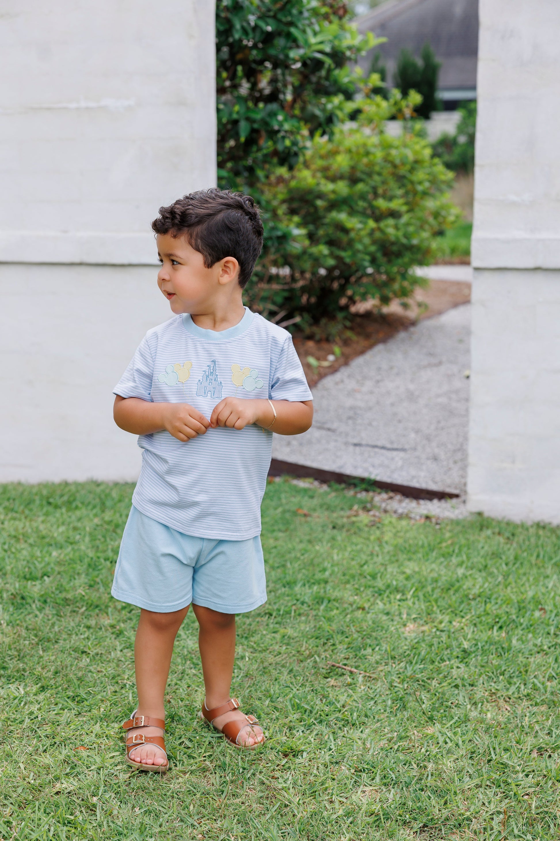 Trotter Street Kids Boys Blue Magical Mouse Shorts Set