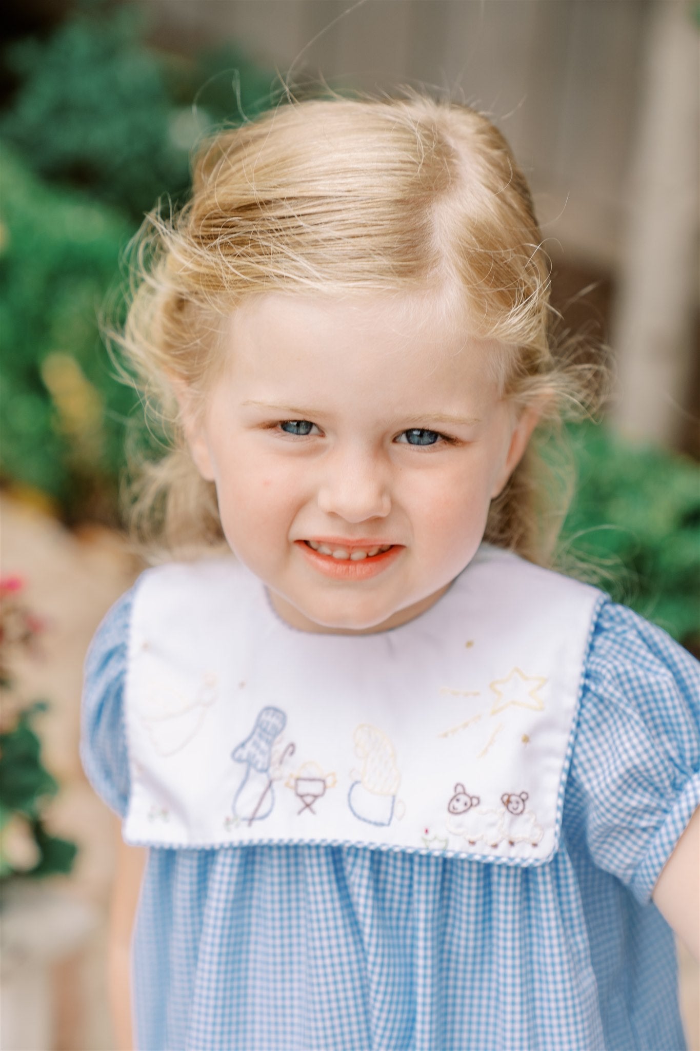 Proper Peony Girls Blue Christmas Manger Bubble by Proper Peony