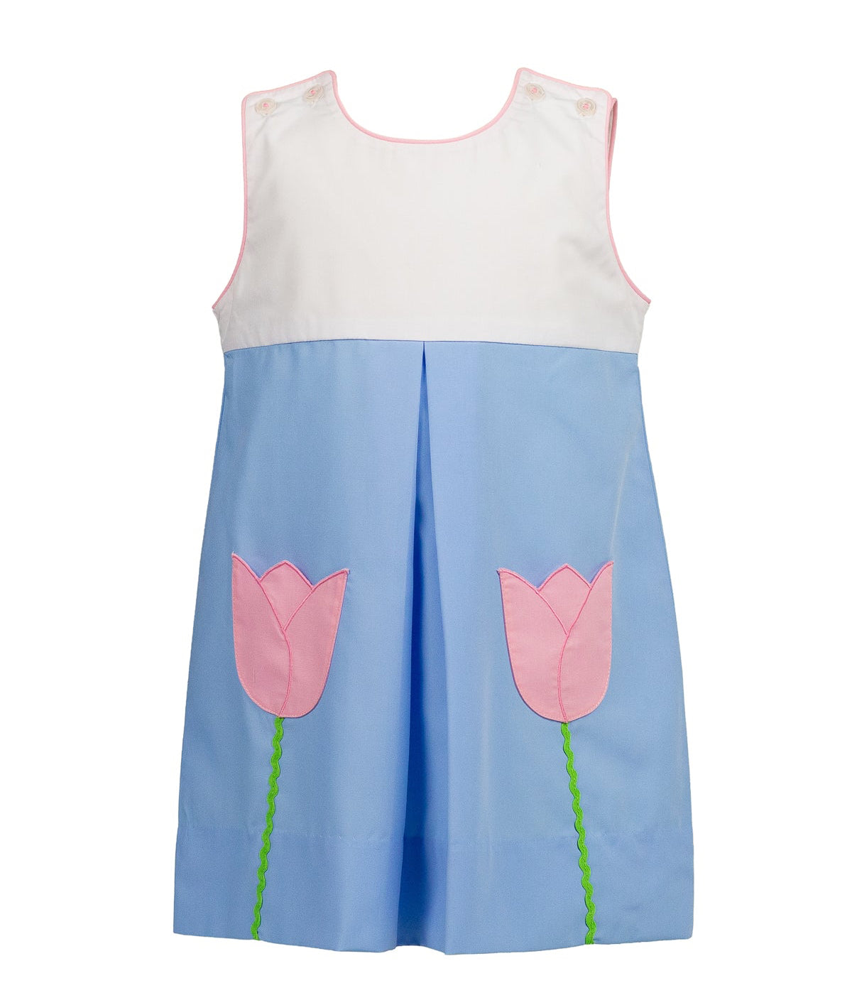 Proper Peony Girls Blue Maude Dress - Tulip Pocket Colorblock