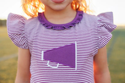 Trotter Street Kids Girls Megaphone Football Game Day Dress - Purple