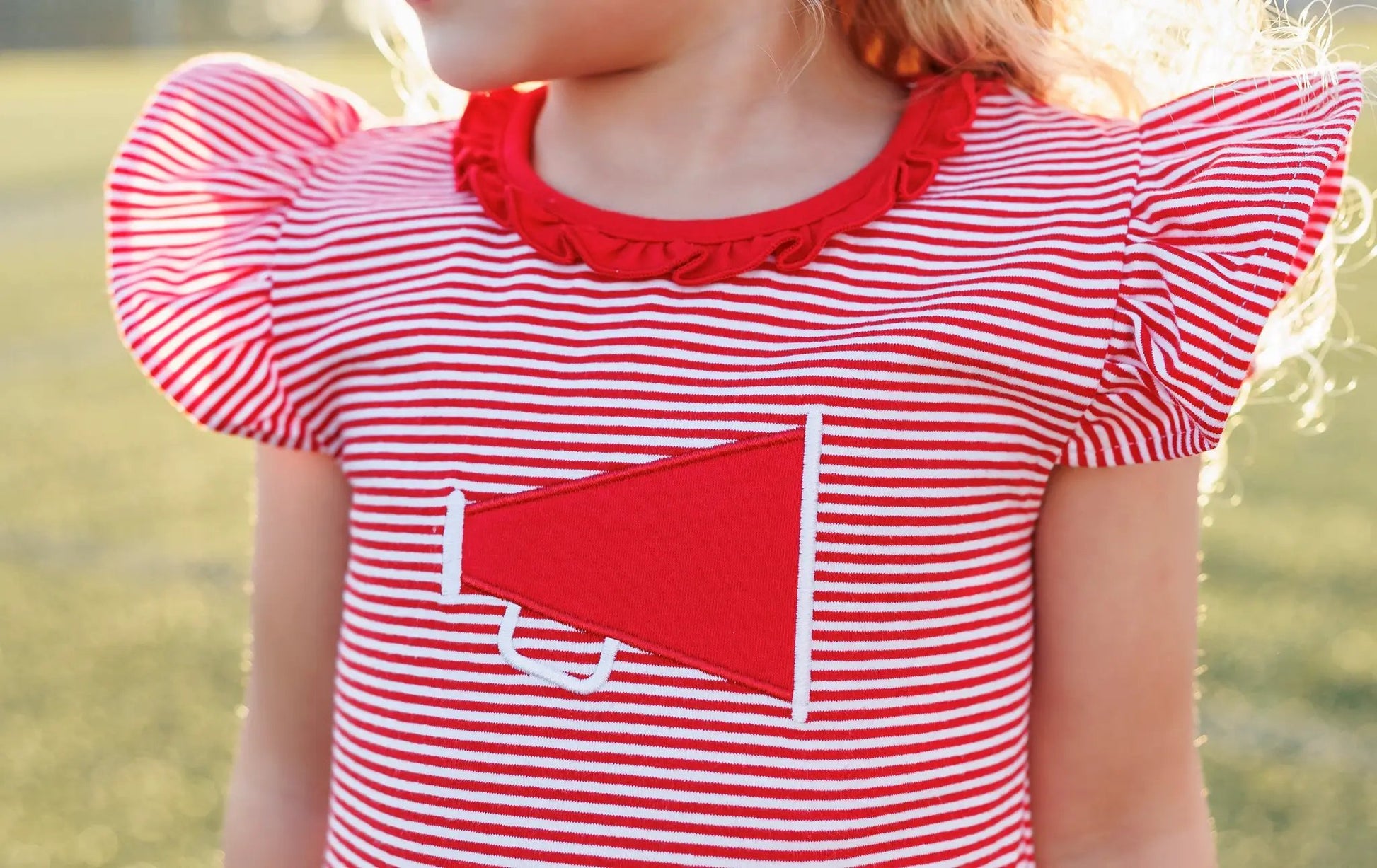 Trotter Street Kids Girls Megaphone Football Game Day Dress - Red