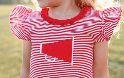 Trotter Street Kids Girls Megaphone Football Game Day Dress - Red