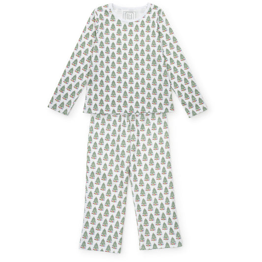 Lila & Hayes Girls Millie Pants Set - Green Under the Christmas Tree by Lila & Hayes