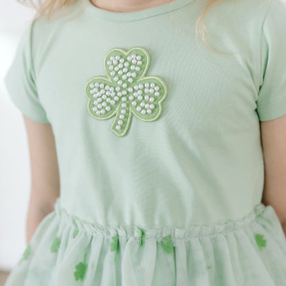 Sweet Wink Girls Green Flocked St. Patrick's Day Shamrock Tiered Tutu Dress by Sweet Wink