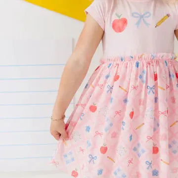 Sweet Wink Girls Pink Back to School Theme Tutu Dress