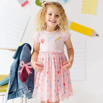 Sweet Wink Girls Pink Back to School Theme Tutu Dress