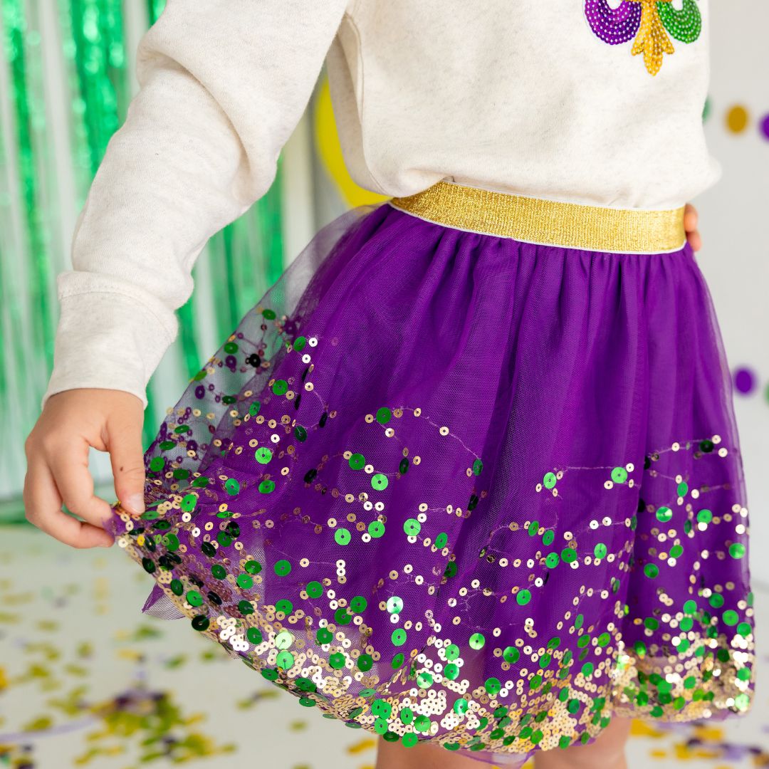 Sweet Wink Girls Mardi Gras Confetti Tutu - Purple