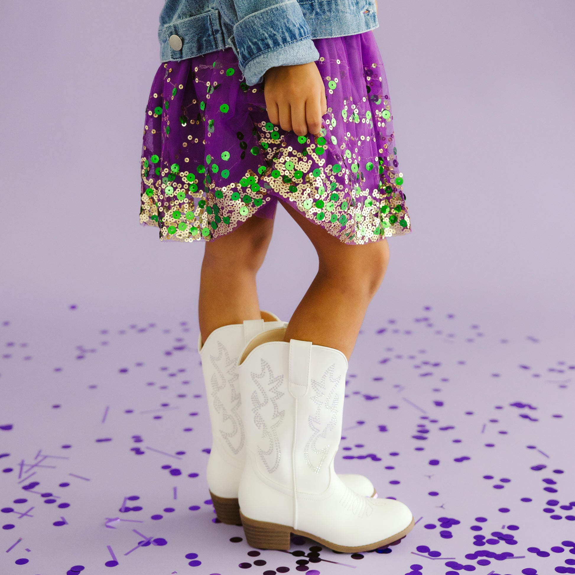 Sweet Wink Girls Mardi Gras Confetti Tutu - Purple