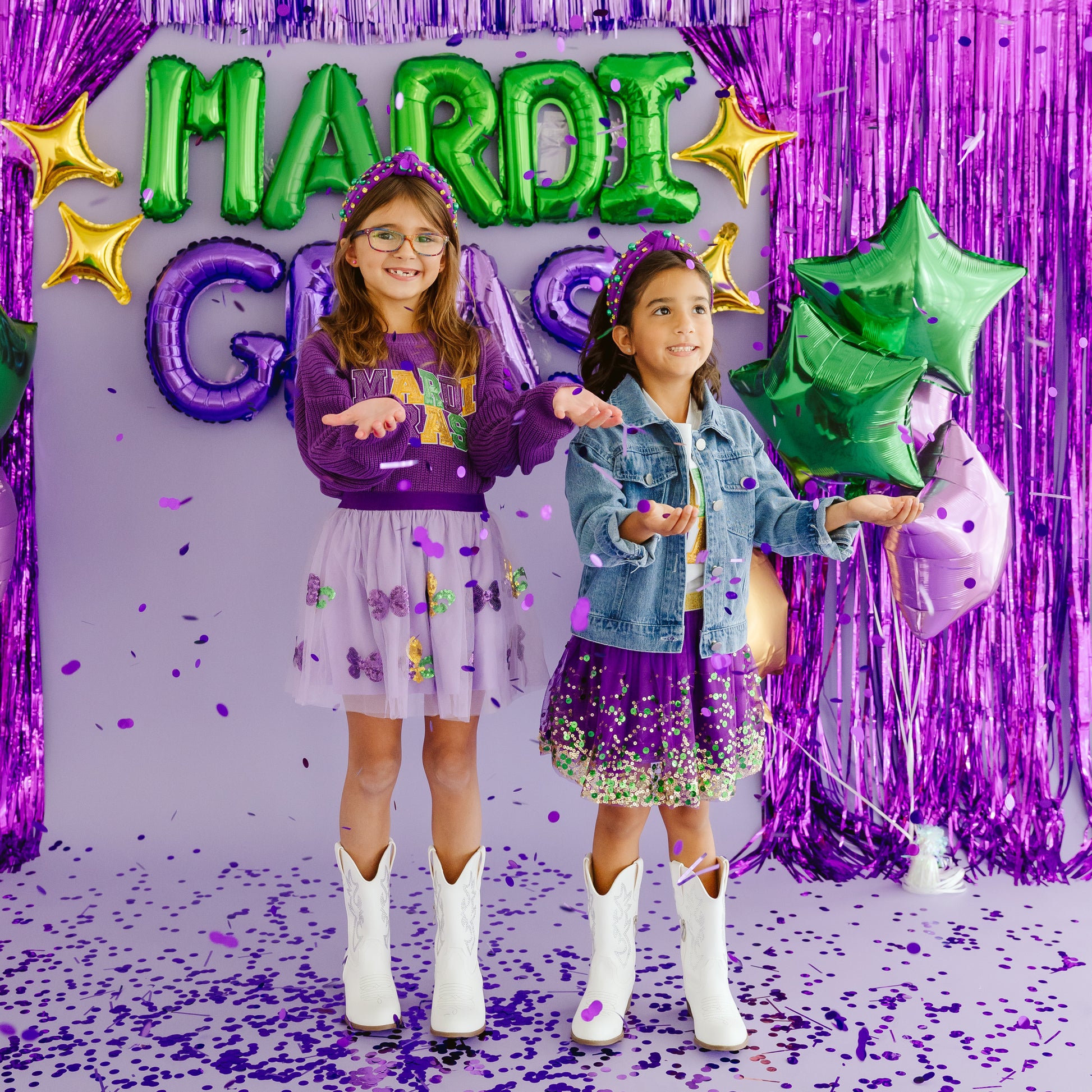 Sweet Wink Girls Mardi Gras Confetti Tutu - Purple