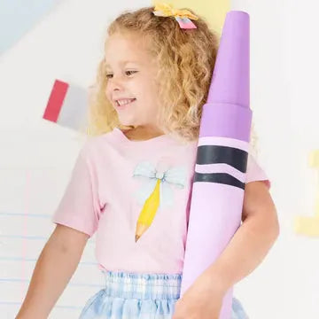 Sweet Wink Girls Pink Back to School Shirt - Pencil with Bow