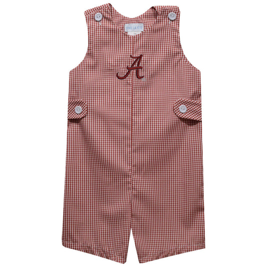 Vive la Fete Boys Embroidered Red Gingham Jon Jon - Alabama Crimson Tide