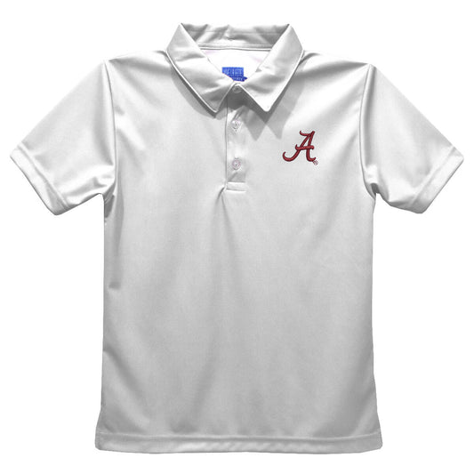 Vive la Fete Boys Embroidered Polo Shirt - Alabama Crimson Tide on White