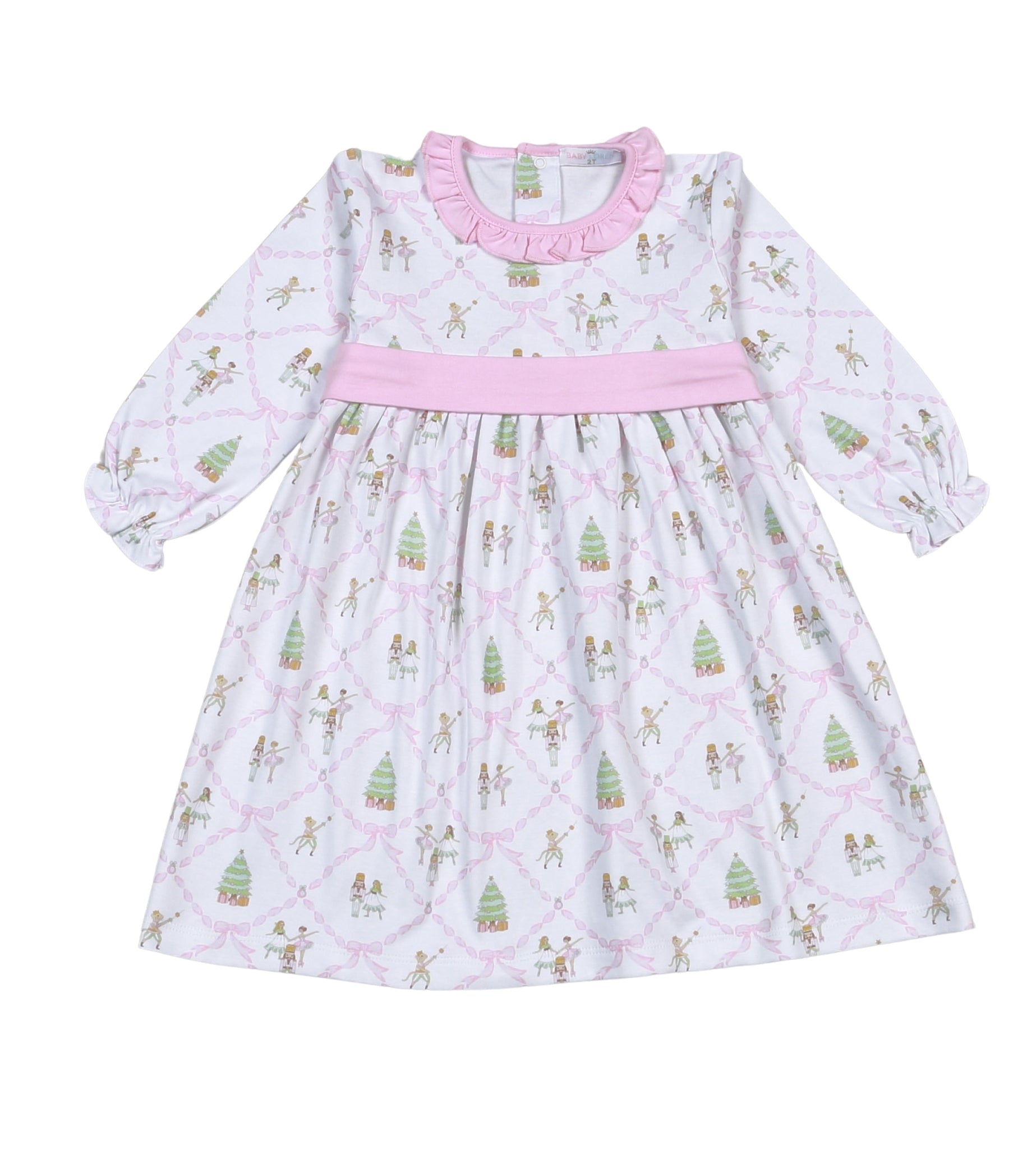 Baby Loren Girls Pink Christmas Nutcrackers Dress