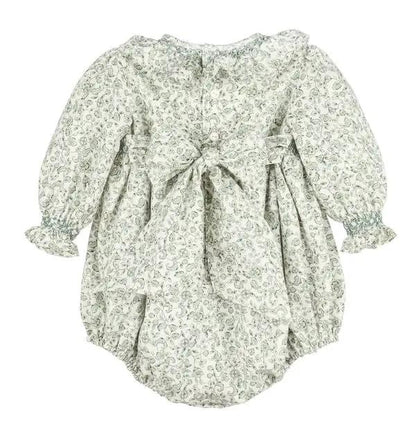 Sophie & Lucas Girls Green Heirloom Floral Bubble