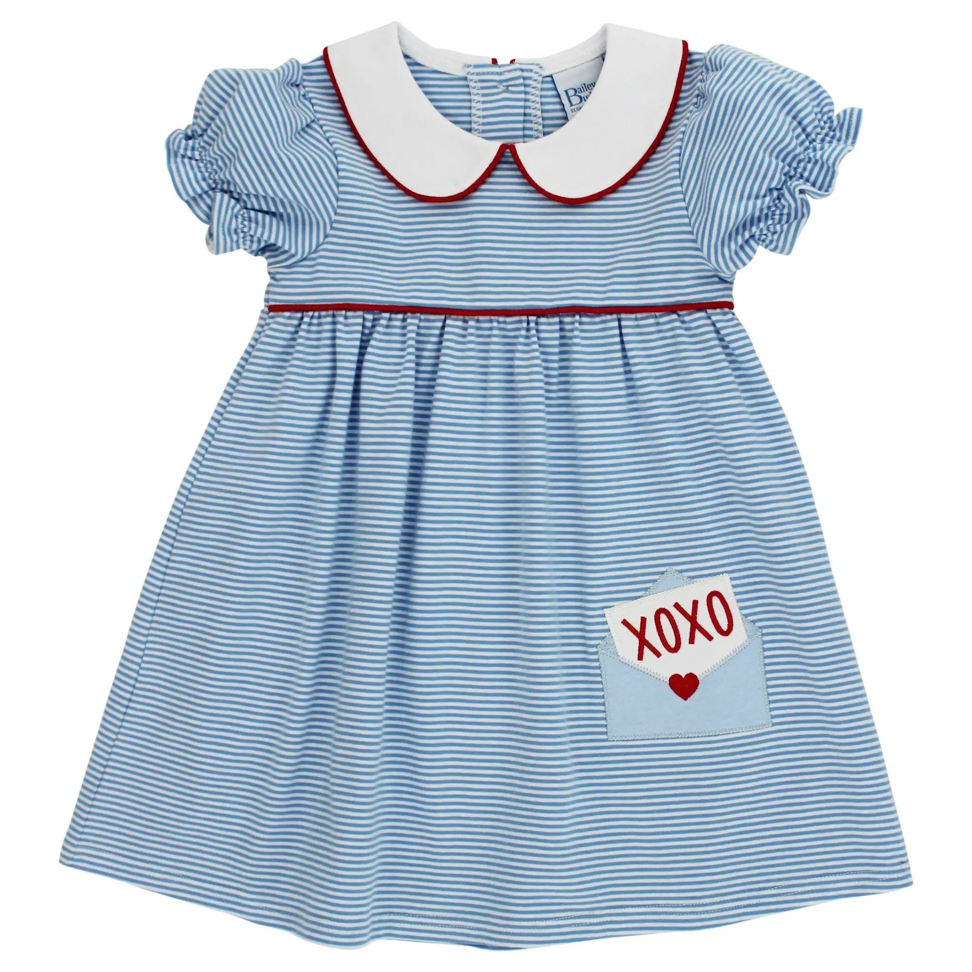 Bailey Boys Girls Blue Knit Love Letters Dress 2T