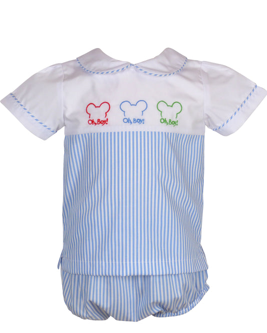 Yellow Lamb Boys Blue Henry Bloomer Set - Magical Mouse Ears by Yellow Lamb