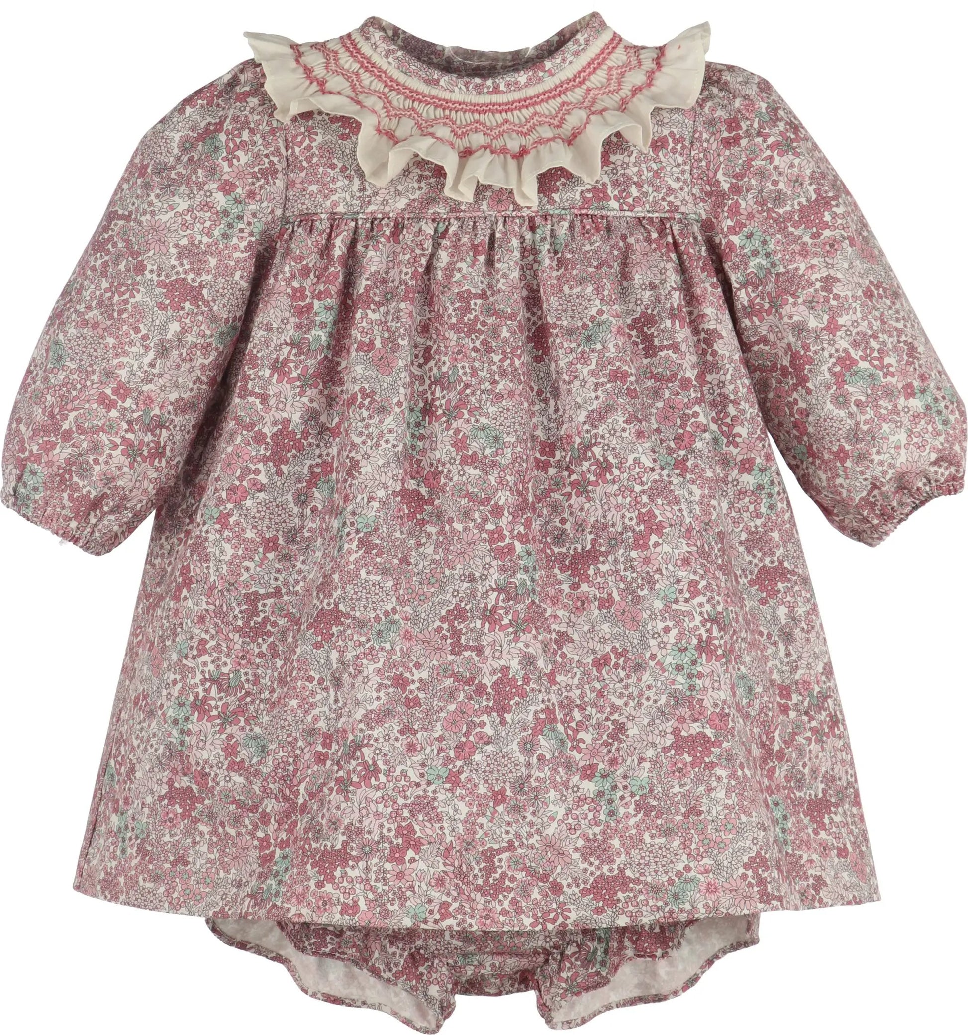 Luli & Me Girls Pink Fall Bloom Collar Set