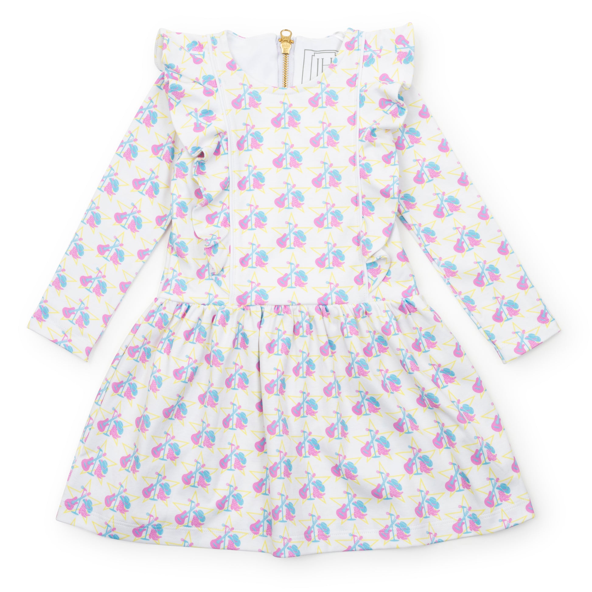 Lila & Hayes Girls Olivia Ruffle Dress - Music Superstar - Perfect for Taylor Swift Show