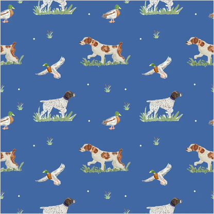 Trotter Street Kids Baby Boys Tan & Blue On the Hunt Longall Set