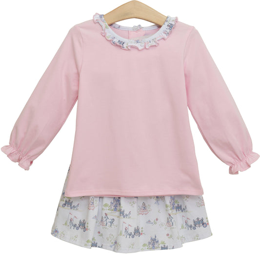 Trotter Street Kids Girls Pink Once Upon a Time Princess Skort Set