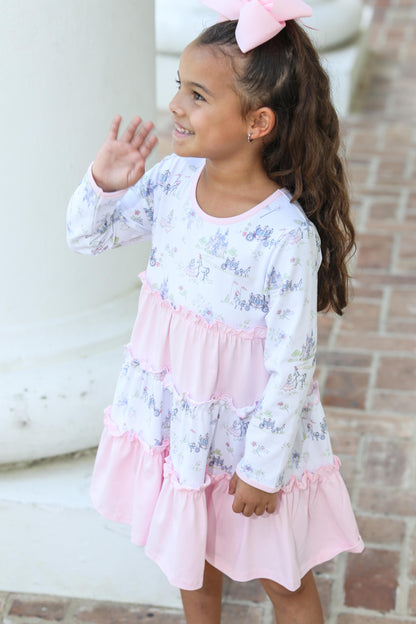 Trotter Street Kids Girls Pink Once Upon a Time Princess Twirl Dress