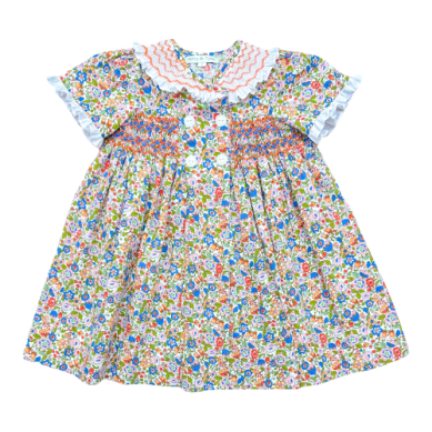 Percy & Tyne Girls Fall Floral Smocked Elsie Dress