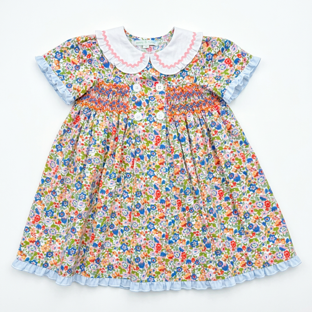 Percy & Tyne Girls Fall Floral Smocked Elsie Dress by Percy & Tyne