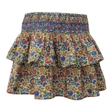 Percy & Tyne Girls Blue Fall Floral Smocked Tiered Skirt by Percy & Tyne