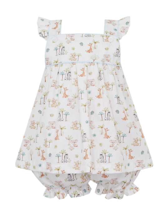 Petit Bebe Girls Safari Animals Print Bloomers Set - Bow in Back by Petit Bebe
