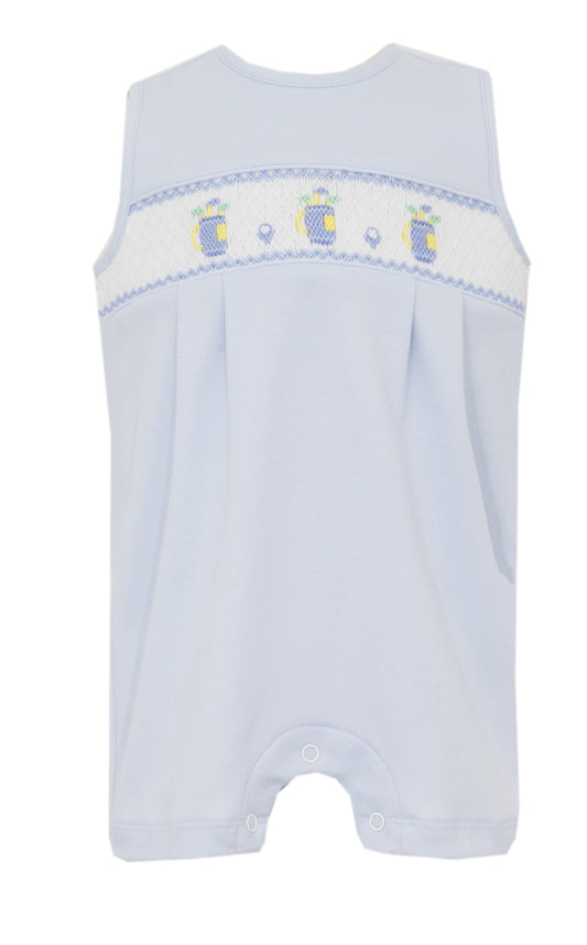 Petit Bebe Knits Boys Light Blue Jon Jon - Smocked Golf Bags by Petit Bebe
