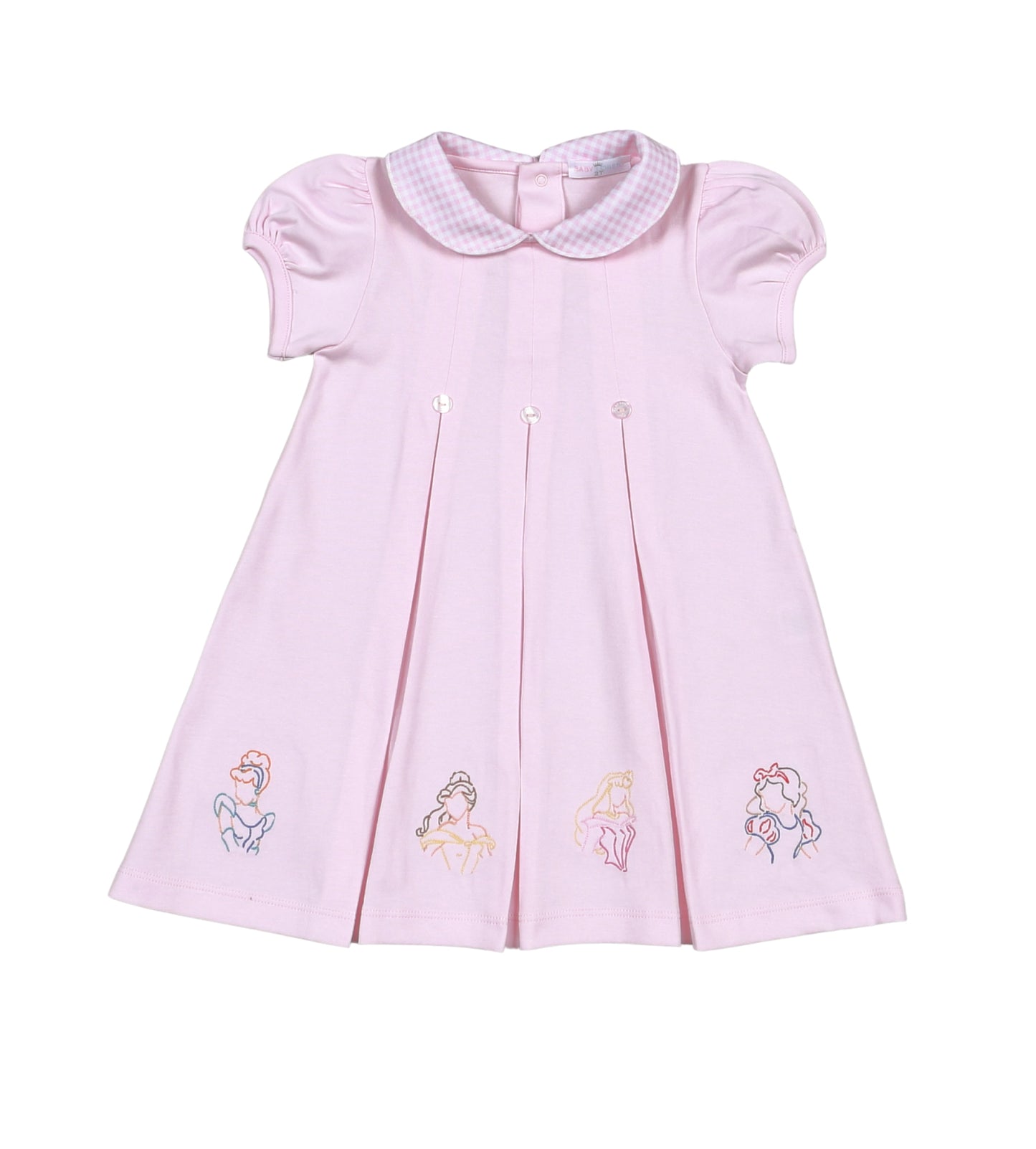 Baby Loren Girls Pink Princess Embroidered Pleated Dress by Baby Loren