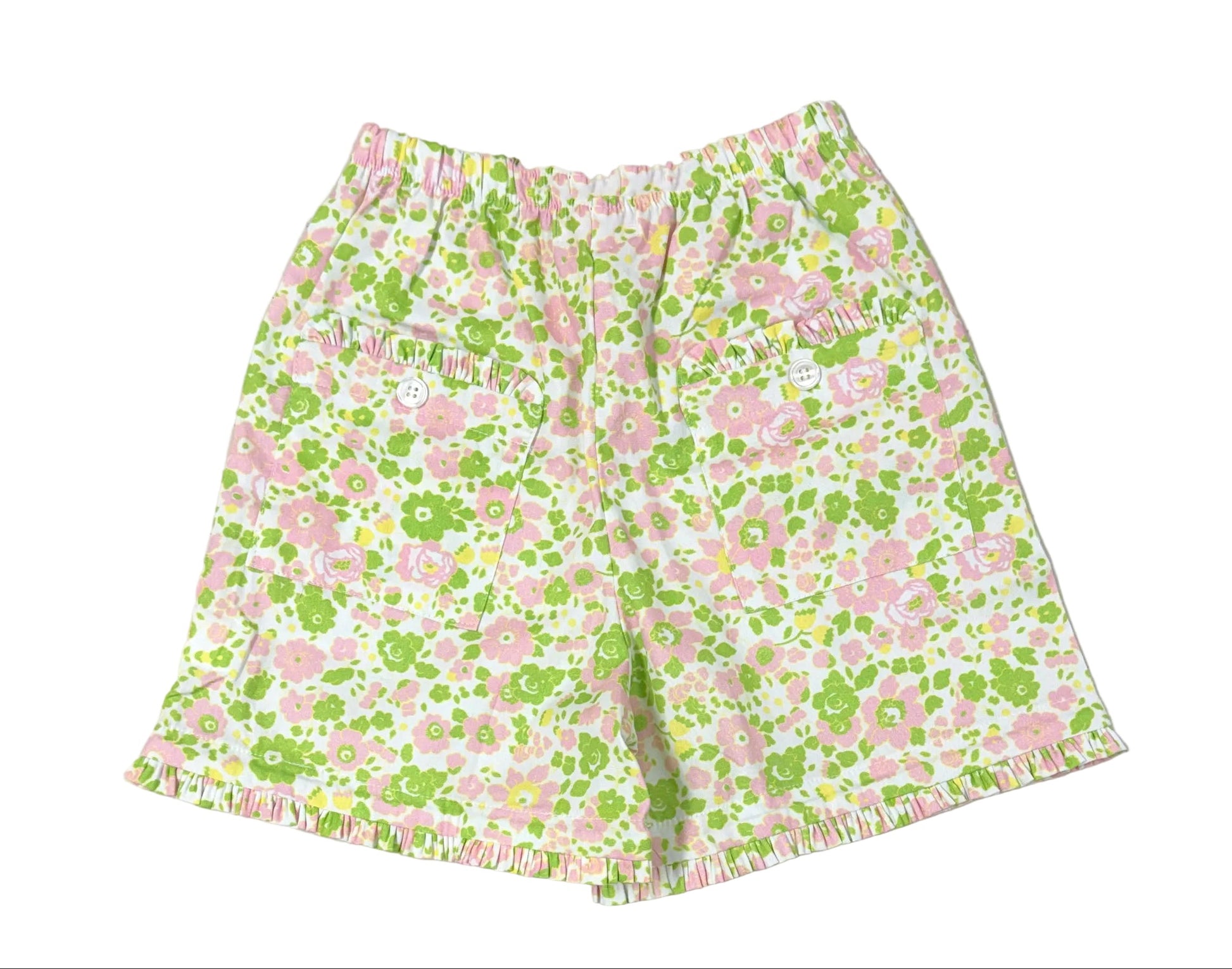 Peggy Green Girls Spring Libba Floral Shorts - 2 pockets on back