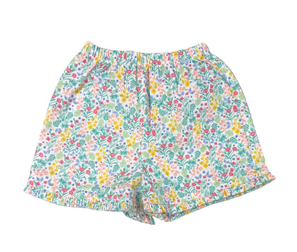 Peggy Green Girls Fieldstone Floral Ruffle Shorts - 2 pockets on back by Peggy Green